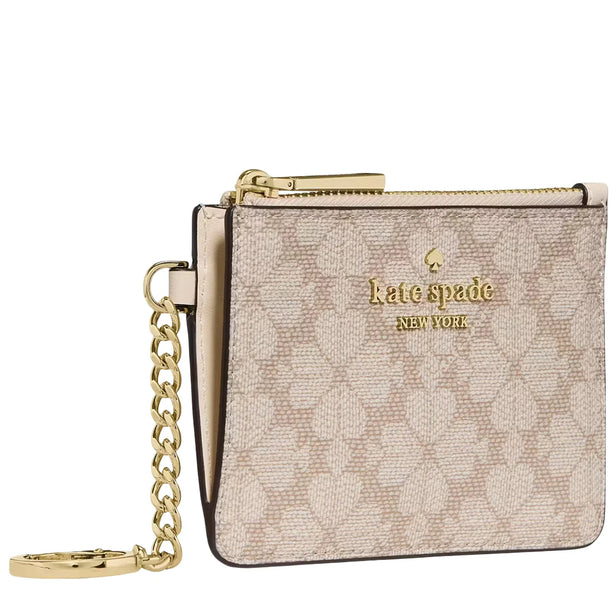Kate Spade Spade Flower Key Ring Card Holder - Dark Beige Moon Dust KN773