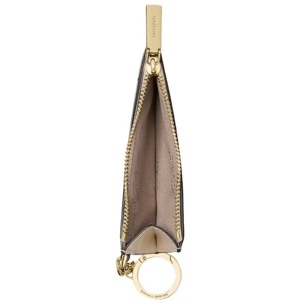 Kate Spade Spade Flower Key Ring Card Holder - Dark Beige Moon Dust KN773