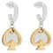 Kate Spade Statement Spade Charm Drop Huggies Earrings - Silver Gold KL110