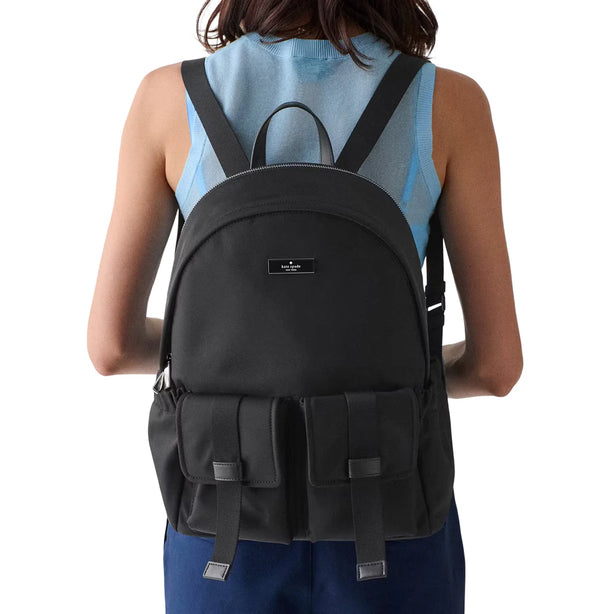 Kate Spade Carter Nylon Cargo Large Backpack Bag - Black KN670