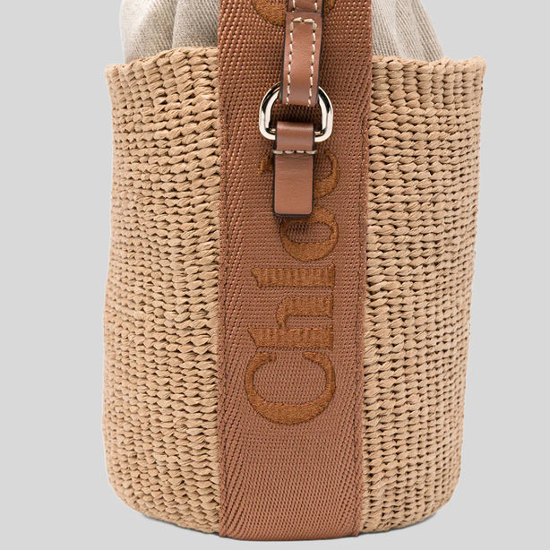 CHLOE Small Woody Basket In Natural Fibers Dusty Tan RS-CHC23AS381L1825S
