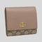 GUCCI Petite Marmont Small Wallet In Calf And Supreme Canvas Dusty Rose Beige RS-598587