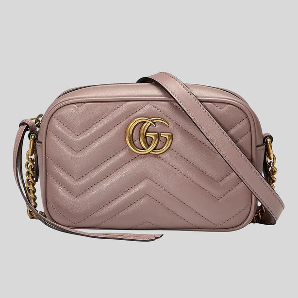 GUCCI GG Marmont Matelassé Mini Bag Dusty Rose RS-448065