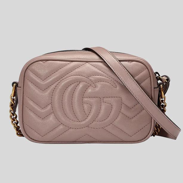 GUCCI GG Marmont Matelassé Mini Bag Dusty Rose RS-448065