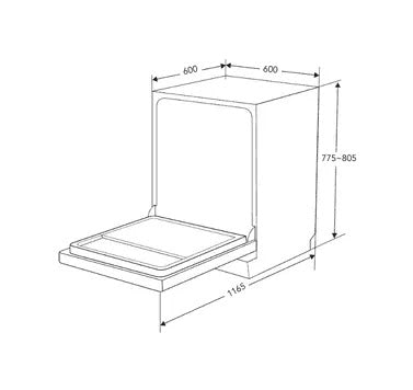 Free Standing Dishwasher – EFDW 9151 BM