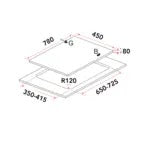 Gas Hob 78CM – EFH 7628 WT VGB