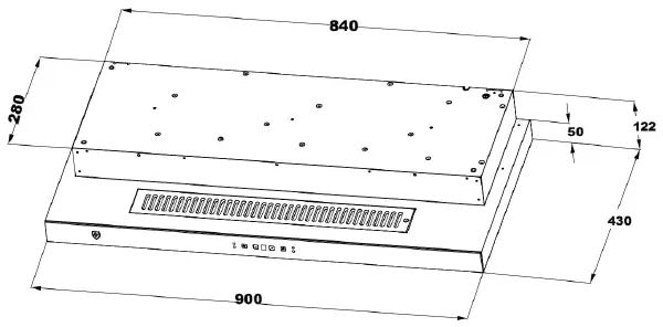 Semi Integrated hood 90cm – EFCH 9214A BK