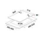 Gas Hob 86CM – EFH 3977 WT VSB