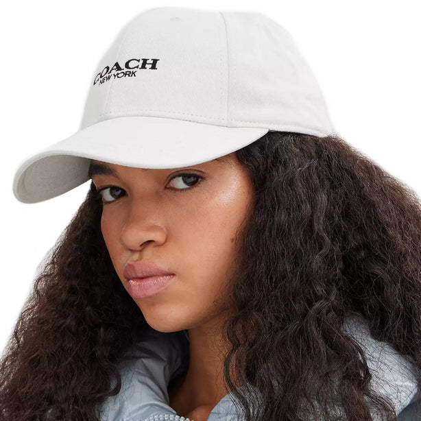 Coach Embroidered Baseball Hat - Chalk CAA64 (M/L)