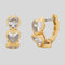 KATE SPADE Something Sparkly Spade Huggies Clear/Gold RS-KI362