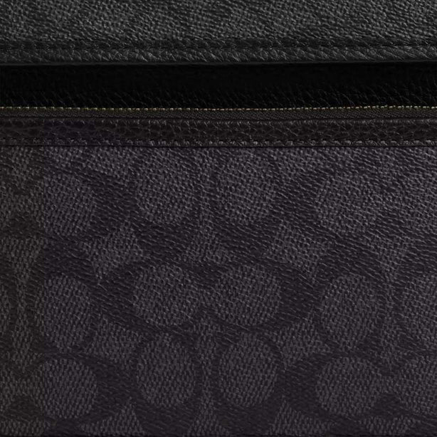 COACH Sullivan Flap Crossbody Bag In Signature Canvas Charcoal/Black BR-CZ396