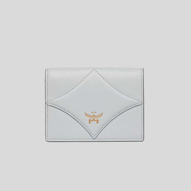 MCM Diamond Wallet in Calf Leather Ice Grey RB-MYSEAAK01FR001