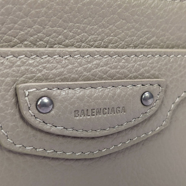 BALENCIAGA  Leather Lanyard Card Holder Grey RB-655246
