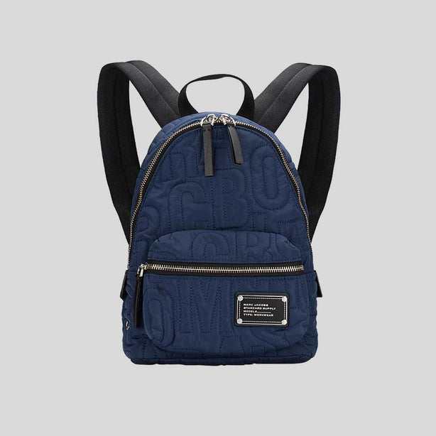 MARC JACOBS Nylon Jumbled Logo Small Backpack Azure Blue RB-4S4HBP002H02