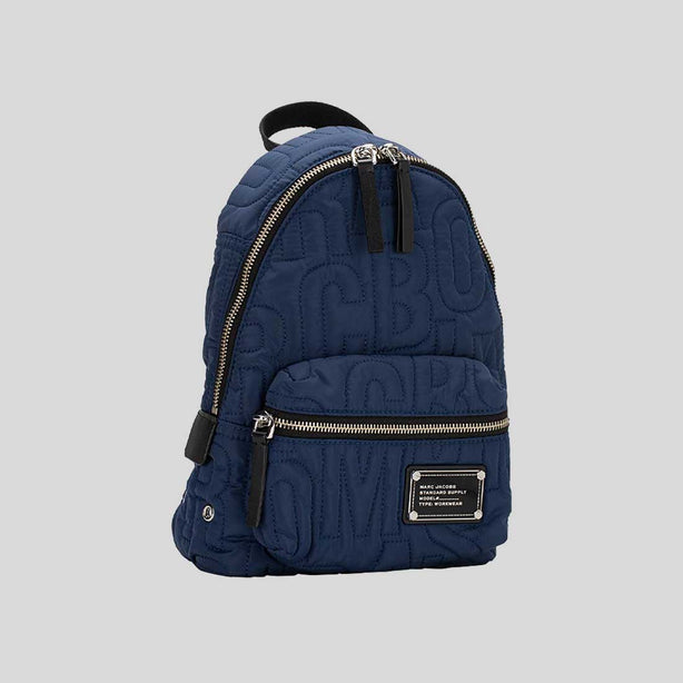 MARC JACOBS Nylon Jumbled Logo Small Backpack Azure Blue RB-4S4HBP002H02