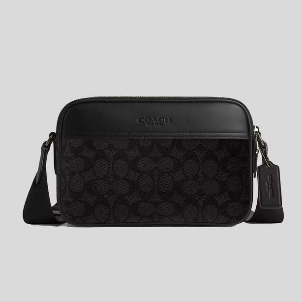 COACH Graham Crossbody Bag In Signature Canvas Charcoal/Black RB-CV921