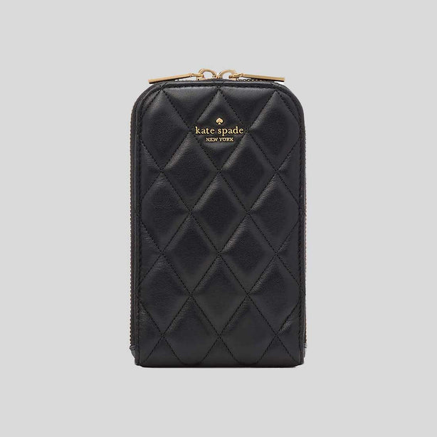 KATE SPADE Carey Quilted North South Phone Crossbody Bag Black RB-KC597