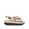 4CCCCEES Mellow Moa Petal-Twist Ultra-Comfy Cross-Strap Sandals with Contrasting Metal Buckle in Luxe Rose Kid Suede 4CS113002