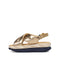 4CCCCEES Mellow Moa Petal-Twist Ultra-Comfy Cross-Strap Sandals with Contrasting Metal Buckle in Luxe Rose Kid Suede 4CS113002