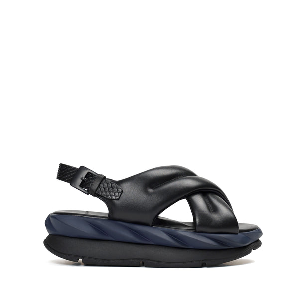 4CCCCEES Mellow Moa Petal-Twist Ultra-Comfy Cross-Strap Sandals with Contrasting Metal Buckle in Luxe Rose Kid Suede 4CS113002