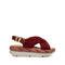 4CCCCEES Mellow Moa Petal-Twist Ultra-Comfy Cross-Strap Sandals with Contrasting Metal Buckle in Luxe Rose Kid Suede 4CS113002
