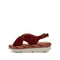 4CCCCEES Mellow Moa Petal-Twist Ultra-Comfy Cross-Strap Sandals with Contrasting Metal Buckle in Luxe Rose Kid Suede 4CS113002