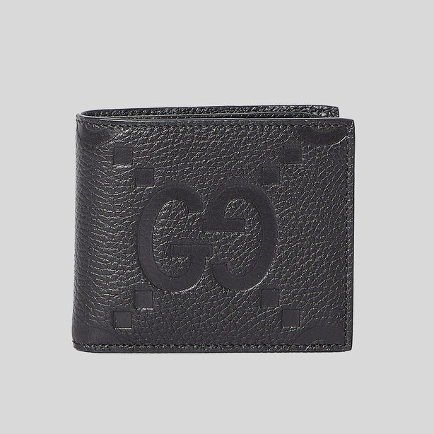 GUCCI Jumbo GG Leather Wallet With Interlocking G Black RS-739475