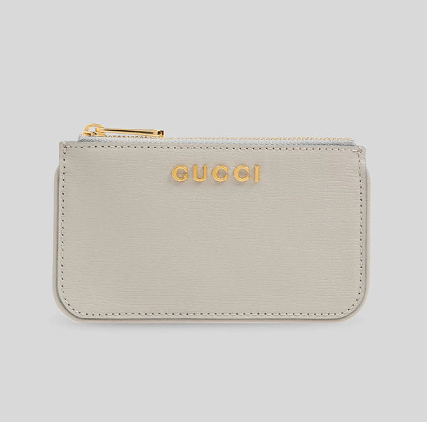 GUCCI Script Small Pouch With Key Fob Grey RS-790102
