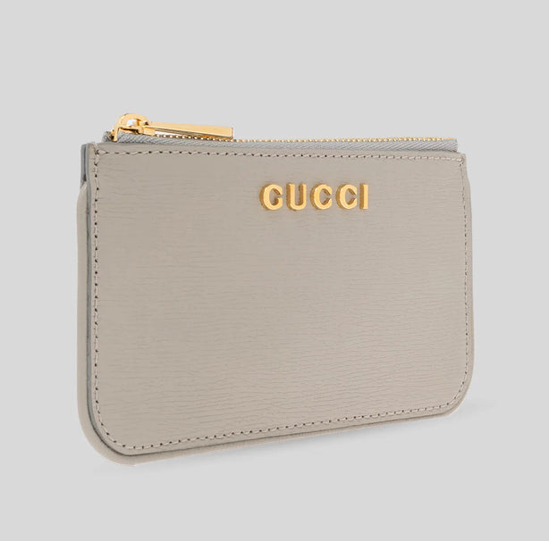 GUCCI Script Small Pouch With Key Fob Grey RS-790102