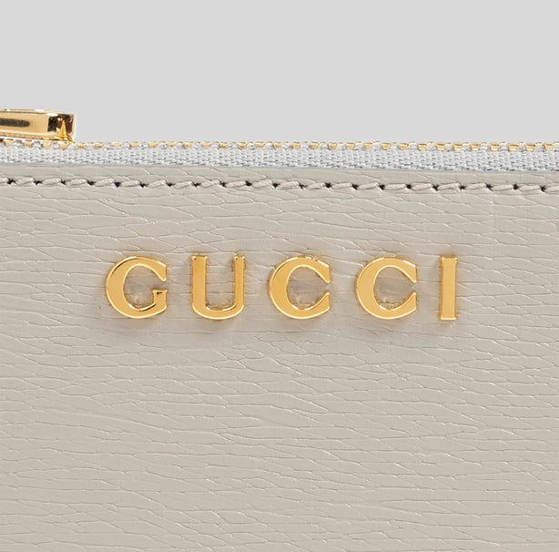 GUCCI Script Small Pouch With Key Fob Grey RS-790102