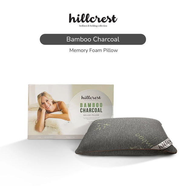 Hillcrest Bamboo Charcoal Memory Foam Pillow Medium Firm Cooling Support Pillow