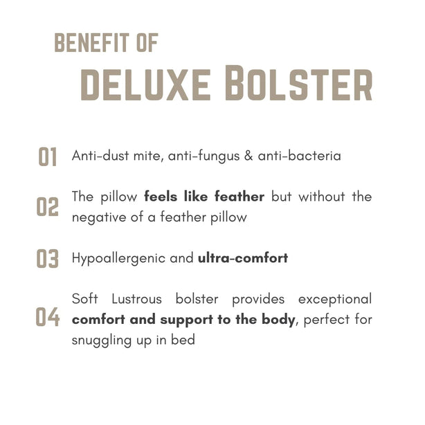 Intero Soft Lustrous Deluxe Bolster Cooling Plush Support Hypoallergenic Bolster