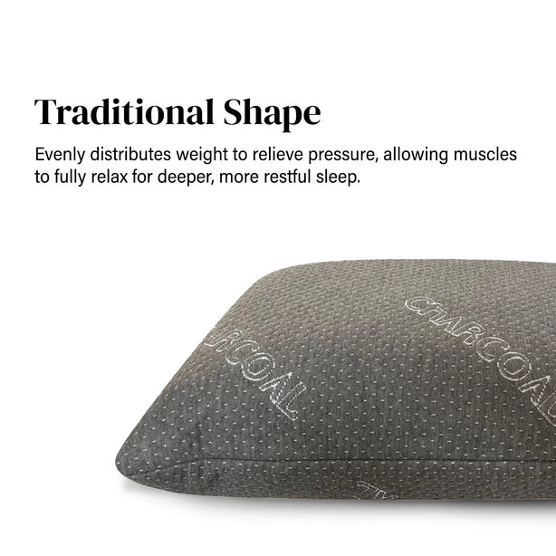 Intero Charcoal Sensation Memory Foam Pillow Cooling Ergonomic Neck Support