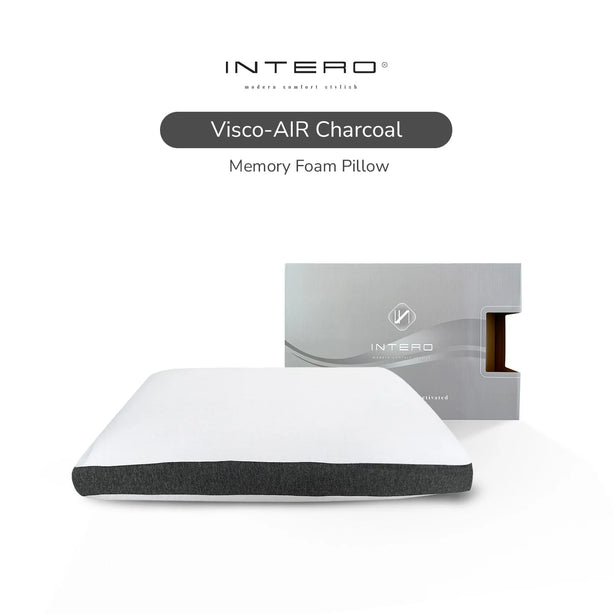 Intero Visco-AIR Premium I BambooPRO Charcoal I Memory Foam Pillow - Firm or Soft Contour
