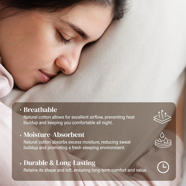 Hillcrest Cotton Bolster Medium Firm Support Soft Breathable Comfort Bolster