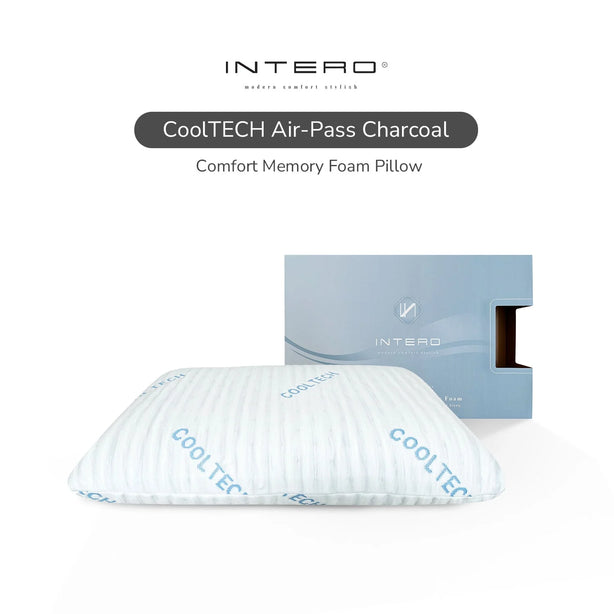 Intero CoolTech Air Pass Charcoal Memory Foam Pillow – Comfort & Contour