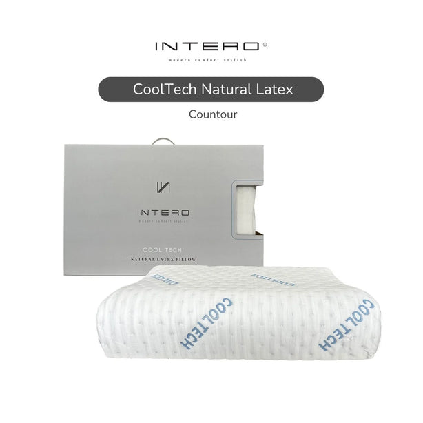 Intero Cooltech Latex Contour Pillow I Cooling Latex I Ergonomic Neck & Spine Support