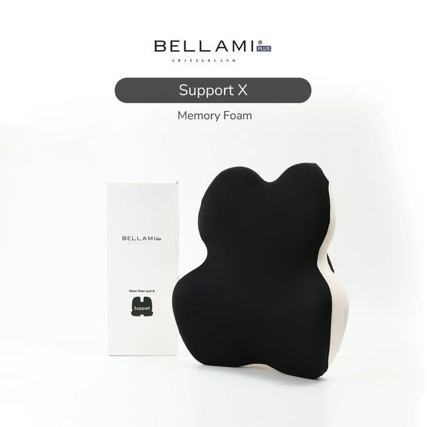 Bellami Plus Support X Memory Foam Pillow Ergonomic Compact Support Travel Pillow