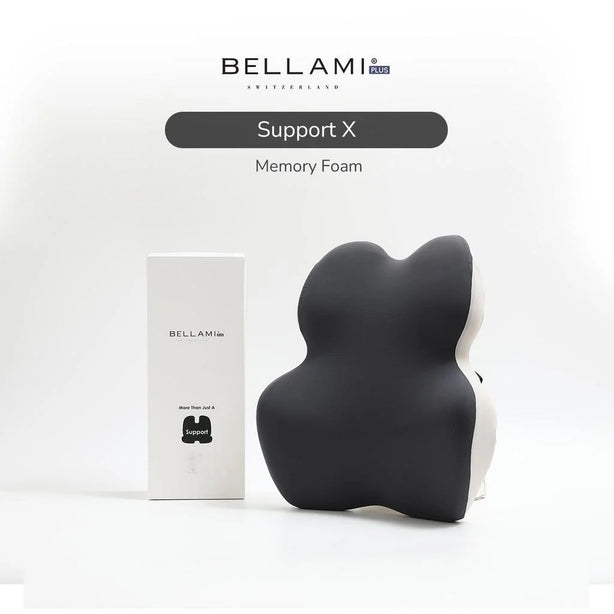 Bellami Plus Support X Memory Foam Pillow Ergonomic Compact Support Travel Pillow
