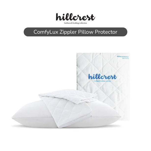 Hillcrest ComfyLux Zippered Pillow Protector Padded Waterproof Dust Mite Cover