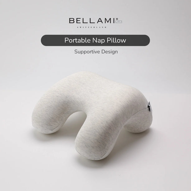 Bellami Plus Nap Tech Memory Foam Pillow Compact Ergonomic Travel Support