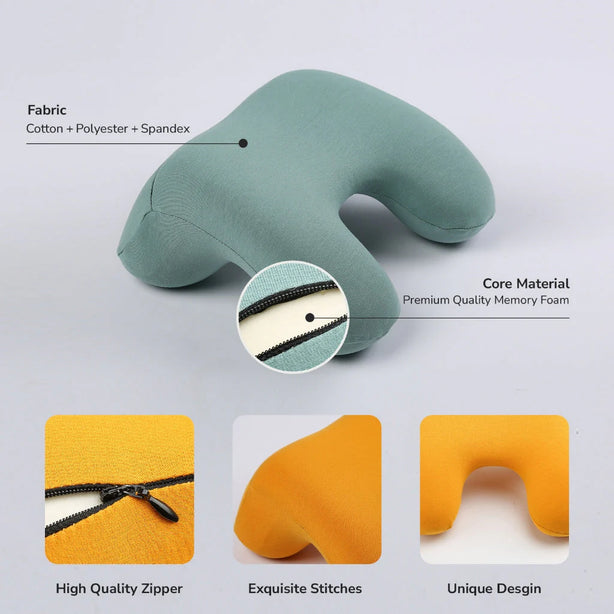 Bellami Plus Nap Tech Memory Foam Pillow Compact Ergonomic Travel Support