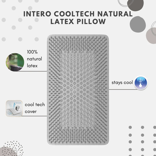 Intero CoolTech Natural Latex Comfort Pillow Cooling Breathable Support Pillow