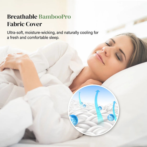 Intero Visco-AIR BambooPRO Charcoal Memory Foam Pillow Soft Firm Cooling Pillow