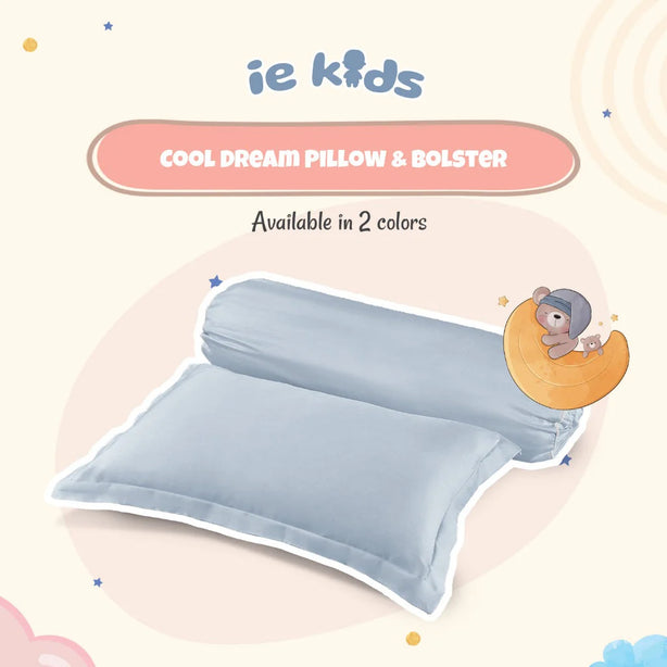 IE Kids Cool Dream Tencel Pillow and Bolster Set Cooling Soft Kids Bedding Set