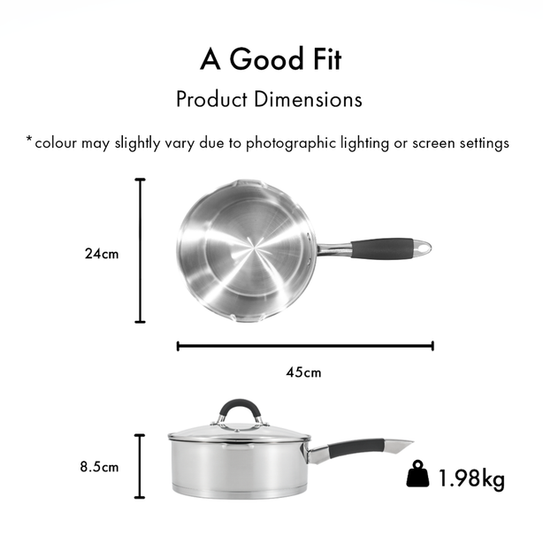 La Gourmet Aura 24cm Deep Frypan with Glass Lid