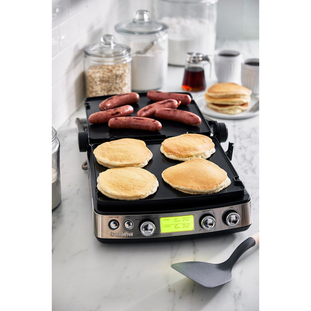 Greenpan Elite Contact Grill -  Stainless Steel+ GreenPan Melamine Sponge + Greenchef Spatula & Ladle