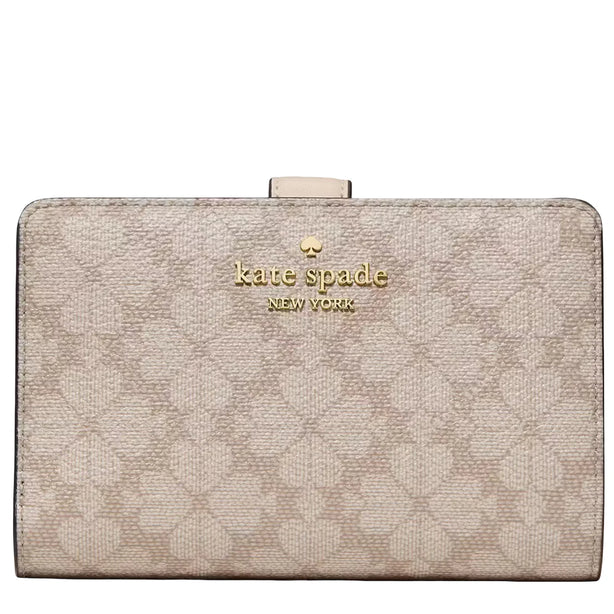 Kate Spade Spade Flower Medium Bifold Wallet - Dark Beige Multi KN756