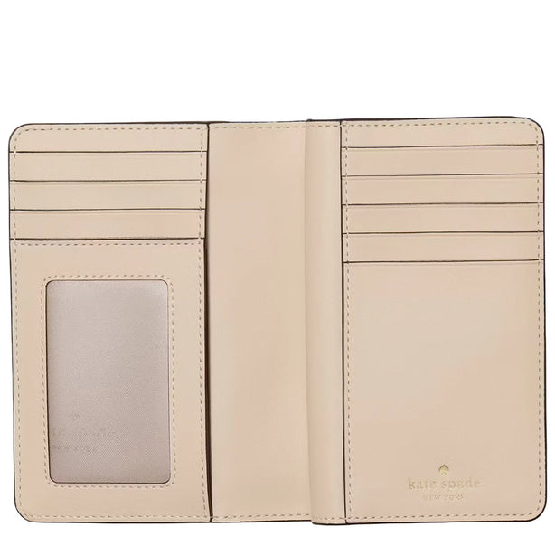 Kate Spade Spade Flower Medium Bifold Wallet - Dark Beige Multi KN756