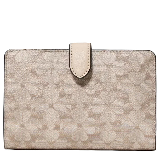 Kate Spade Spade Flower Medium Bifold Wallet - Dark Beige Multi KN756